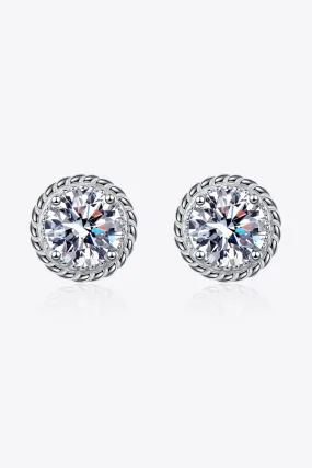 2 Carat Moissanite 925 Sterling Silver Stud Earrings