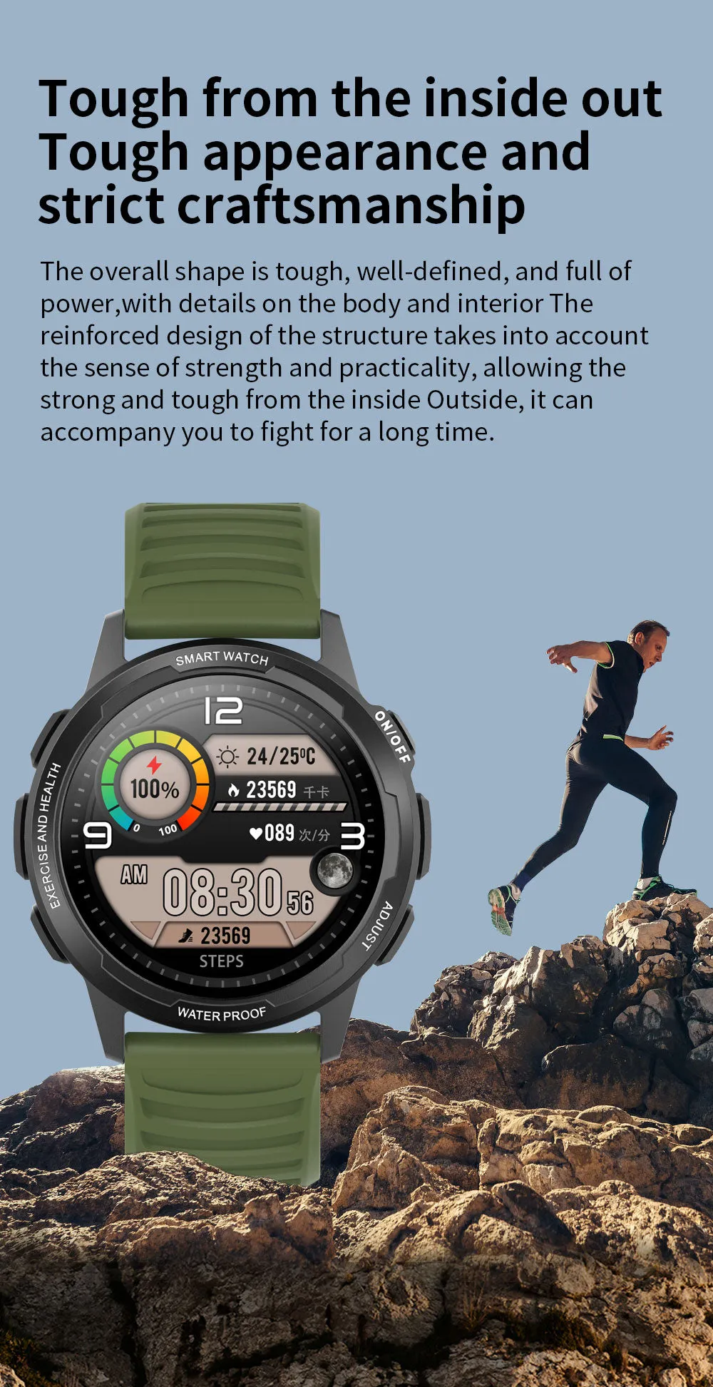 360*360 HD Sports Fitness Tracker Smart Watch with IP68 Waterproof