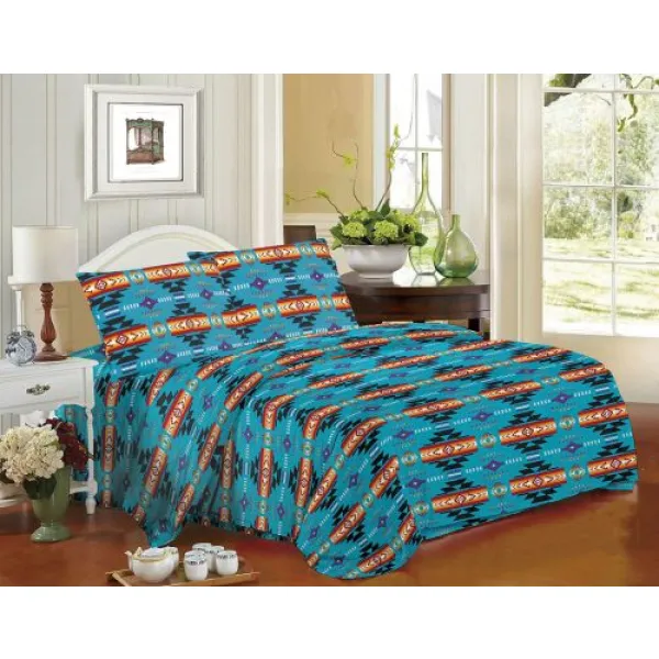 4PC King Size Navajo Print Sheet Set.