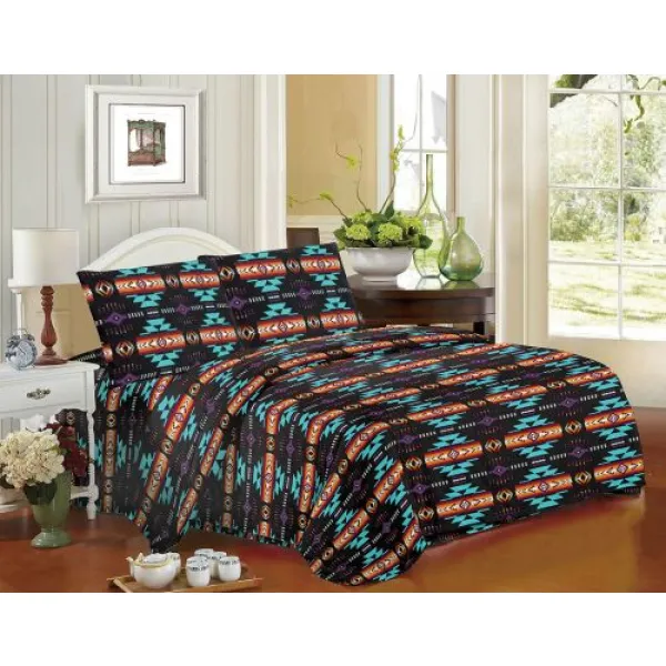 4PC King Size Navajo Print Sheet Set.