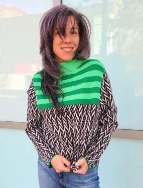 79870 Black And Green Pullover