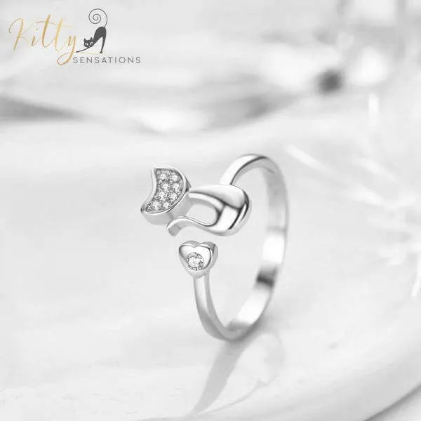 Adjustable Cat Ring (Sterling Silver Plated)