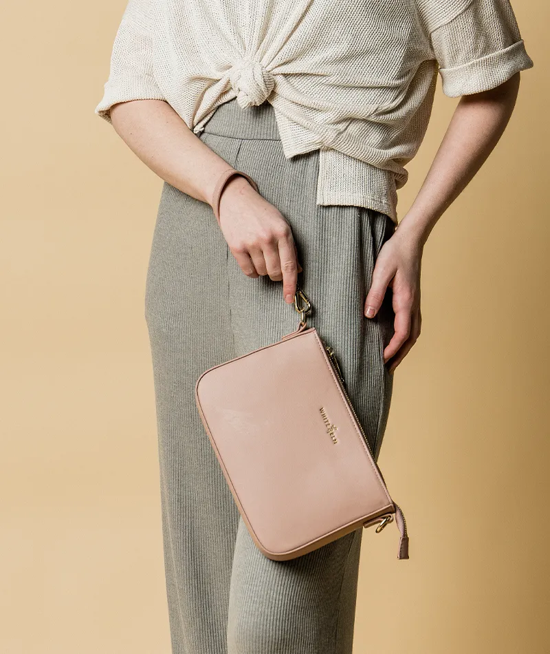 Ara Convertible Crossbody Clutch - Dusty Rose