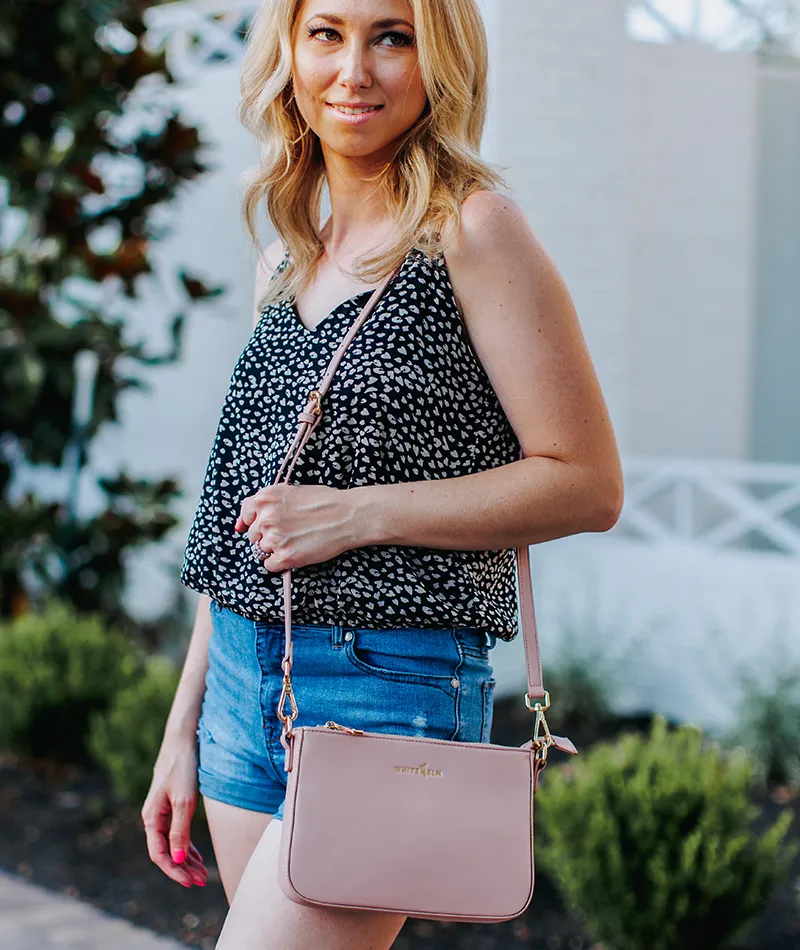 Ara Convertible Crossbody Clutch - Dusty Rose