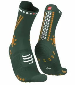 Calcetines Compressport Pro Racing Trail V4.0 3Dots Verde Naranja