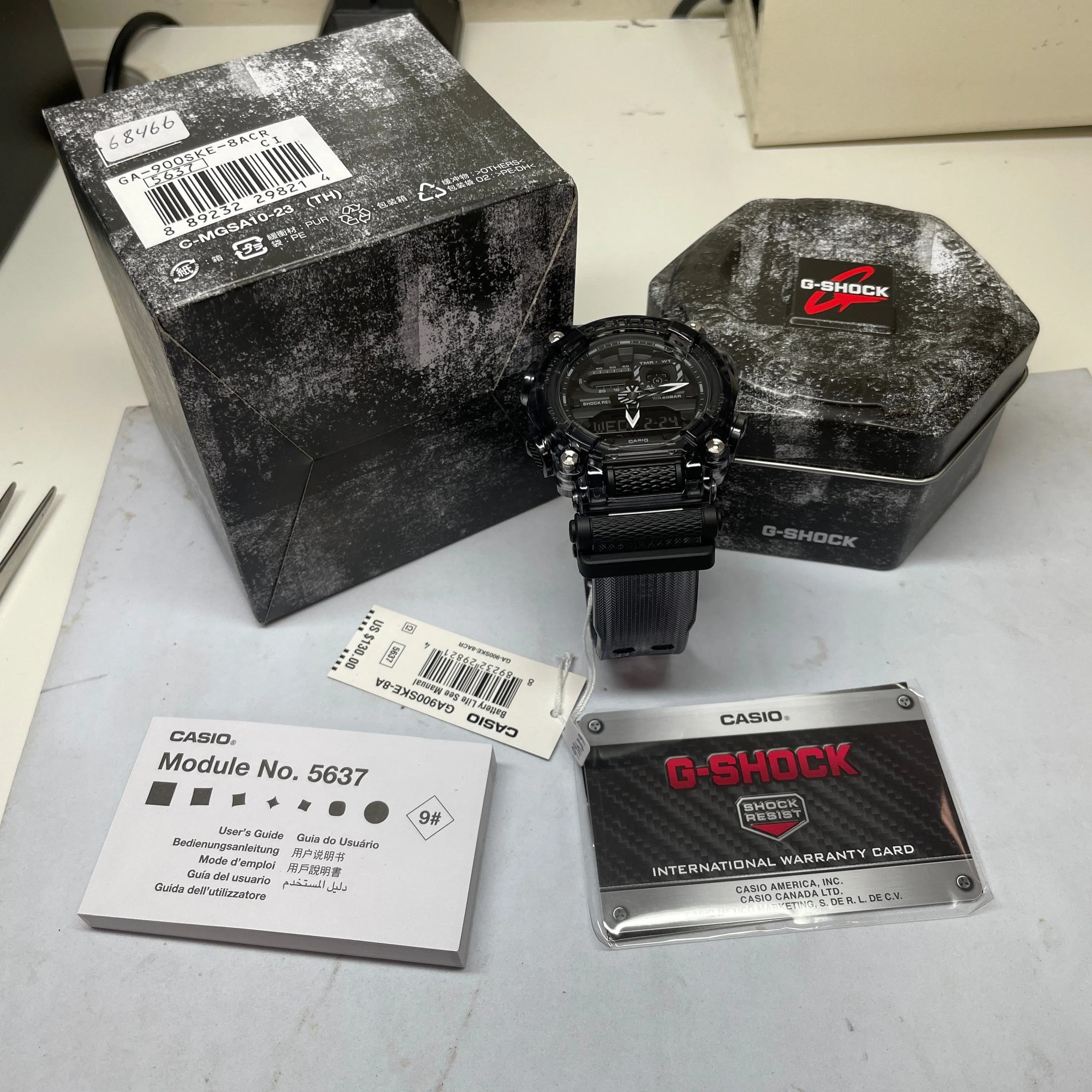 Casio G-Shock GA900SKE-8A Transparent Pack Dark Clear Jelly Watch