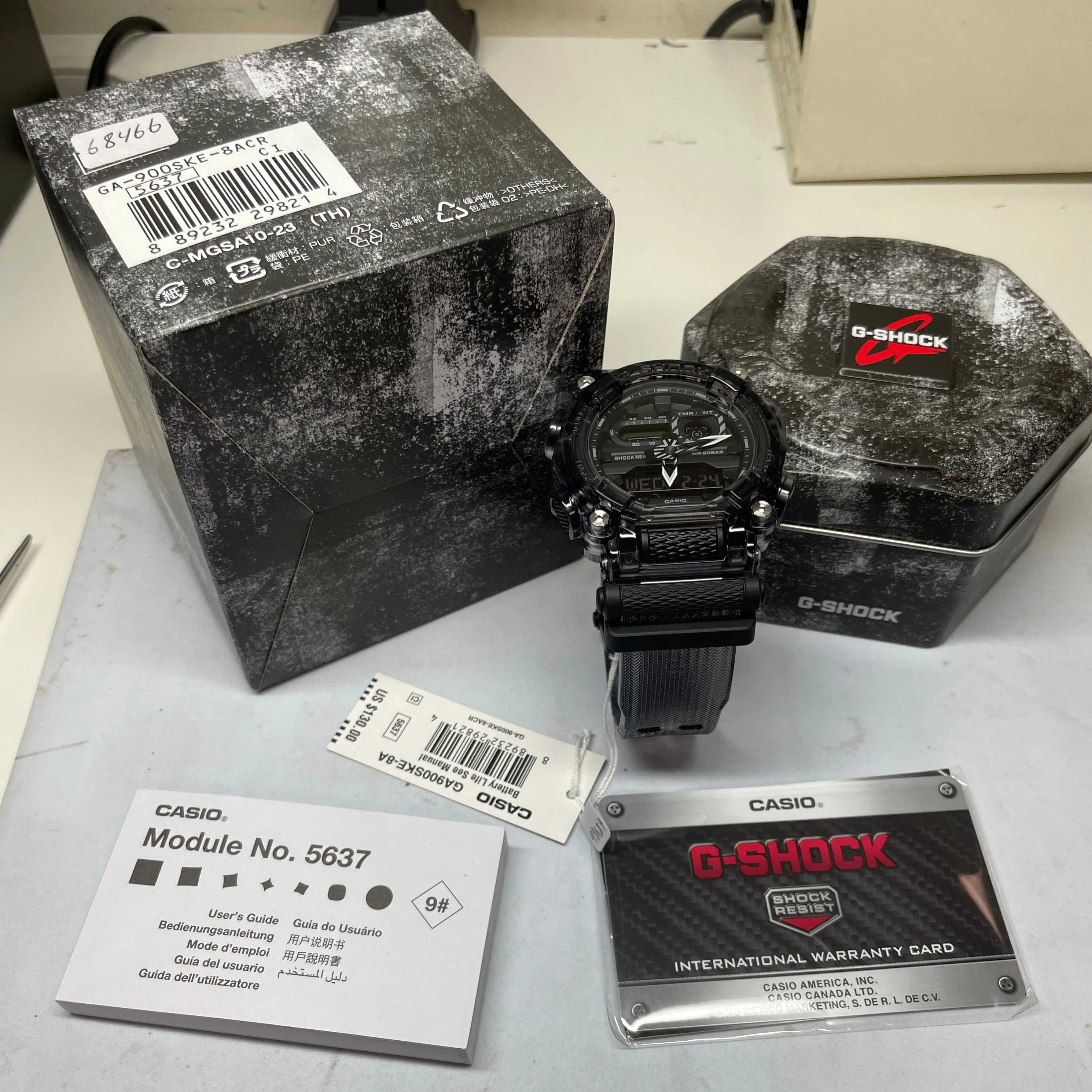 Casio G-Shock GA900SKE-8A Transparent Pack Dark Clear Jelly Watch