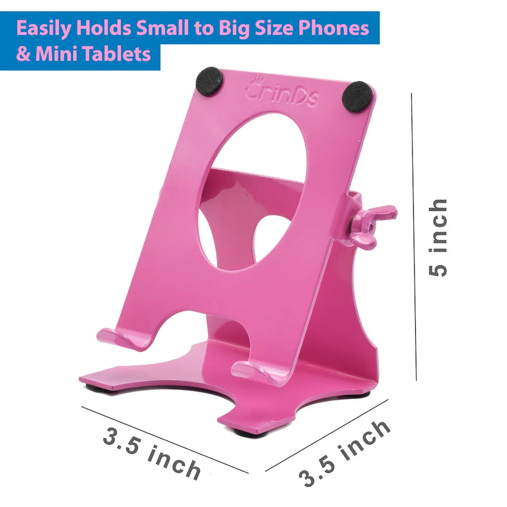 Crinds Pure Metal Mobile Stand for Table (Pink)