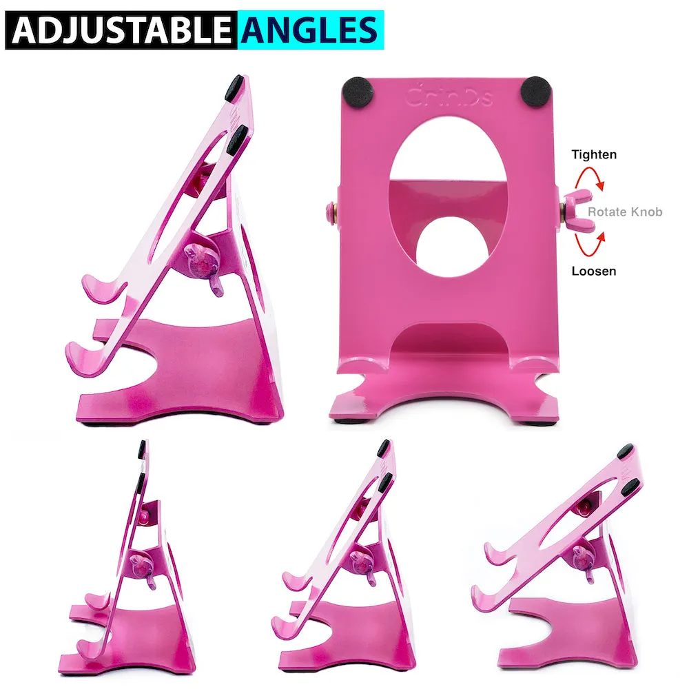 Crinds Pure Metal Mobile Stand for Table (Pink)