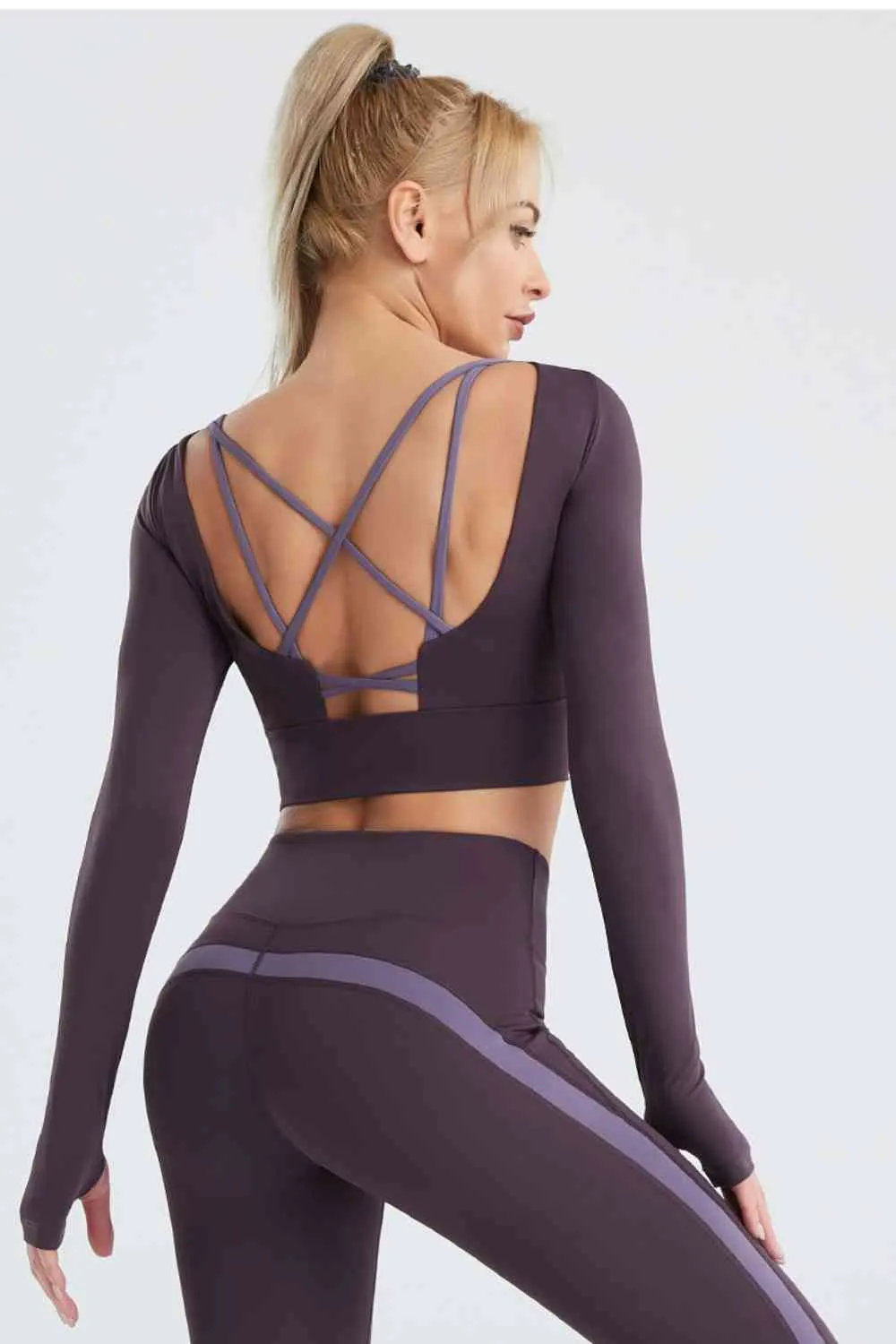 Crisscross Cropped Sports Top