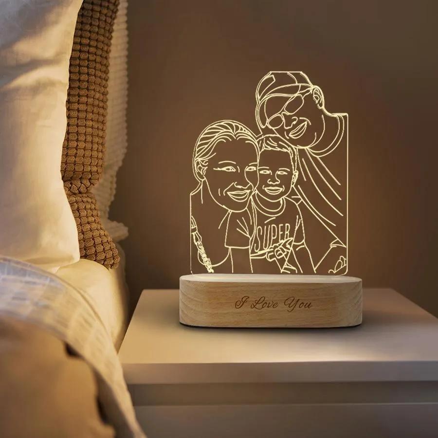 Custom 3d Night Light- Custom Photo Crystal Lamp