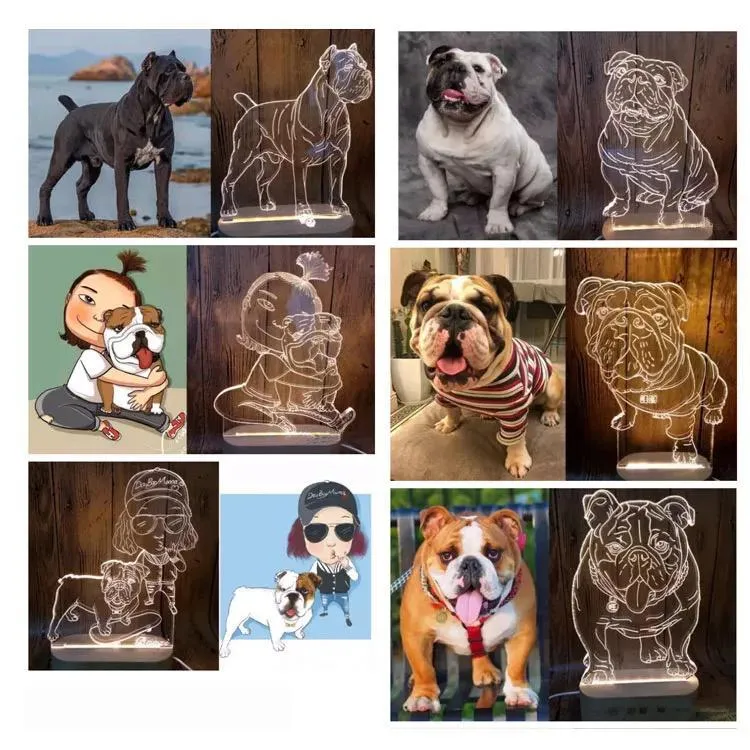 Custom 3d Night Light- Custom Photo Crystal Lamp