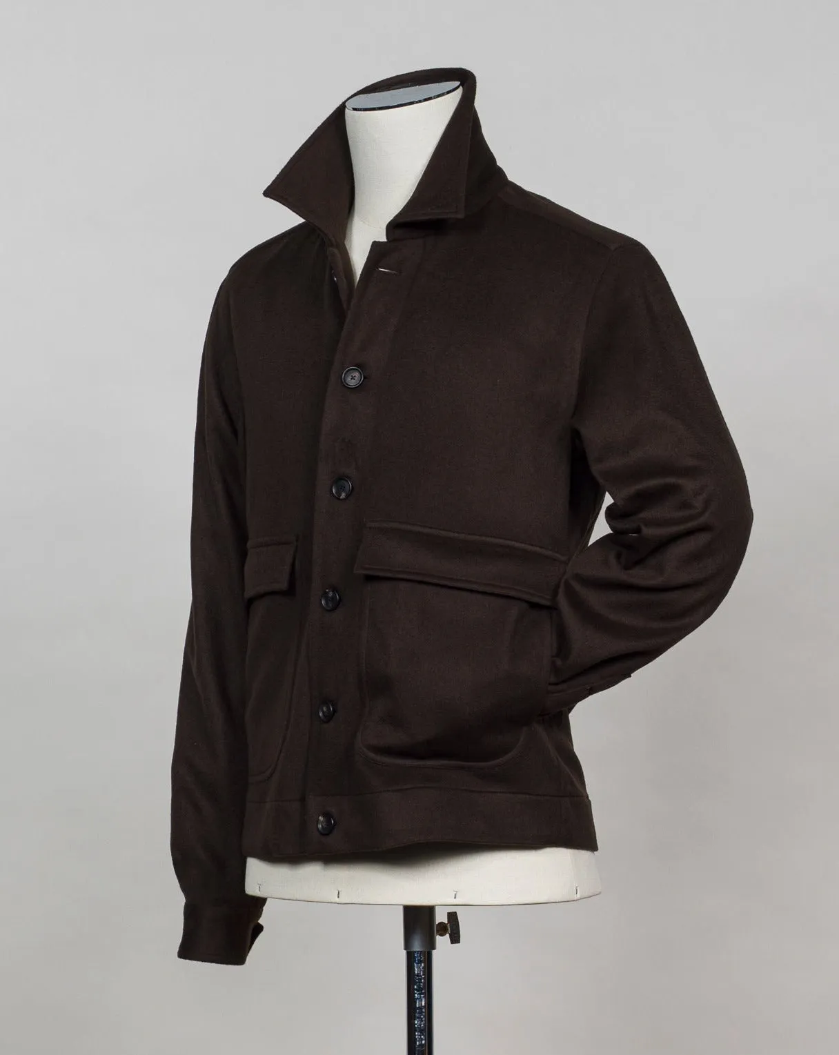 De Petrillo Wool & Cashmere Bomber / Dark Brown