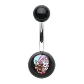 Dia De Los Muertos Belly Ring