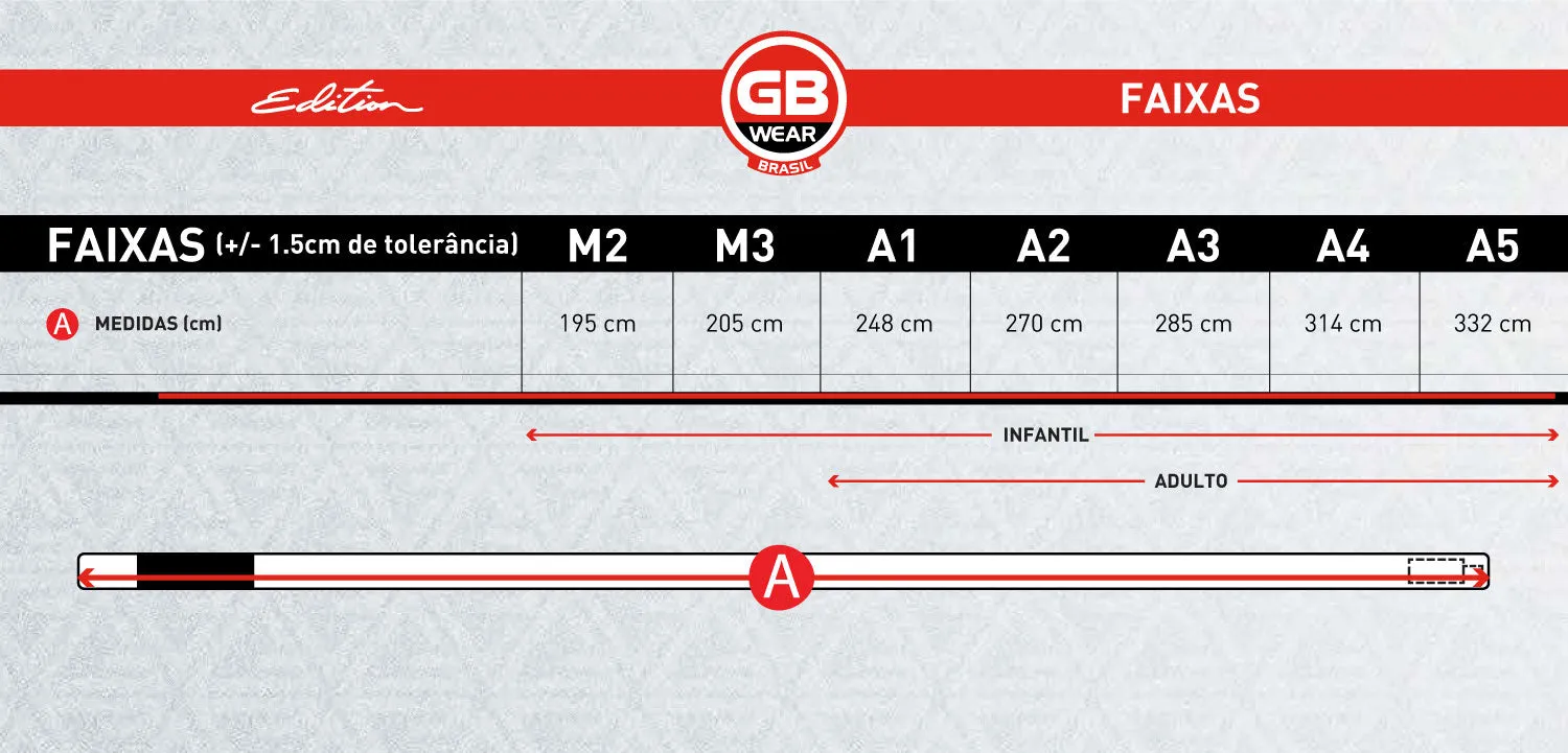 Faixa GB Edition Infantil V2 - Laranja e Preta