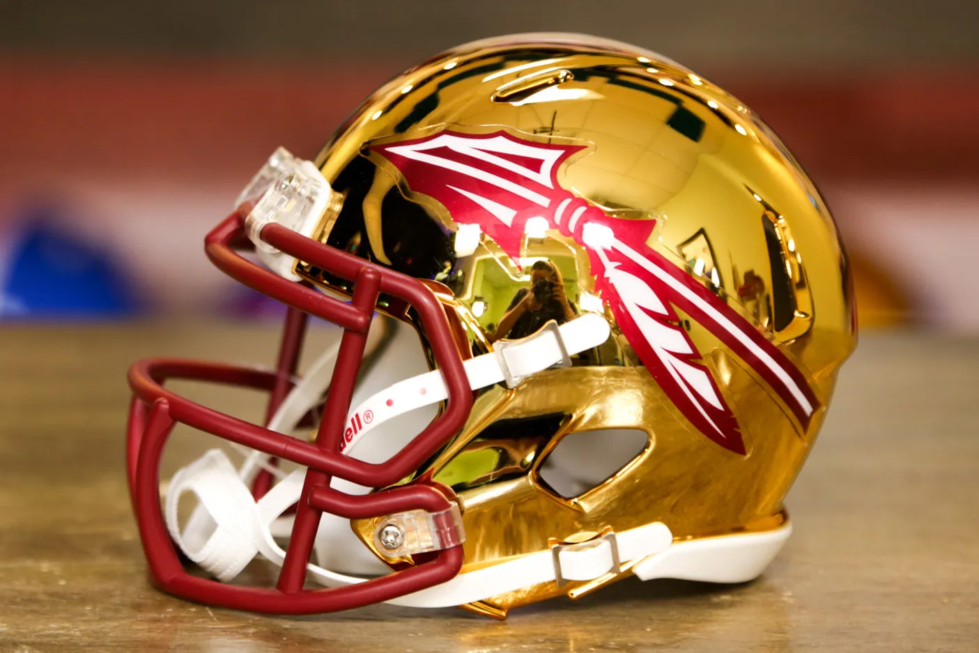 Florida State Seminoles Riddell Speed Mini Helmet - Gold Chrome