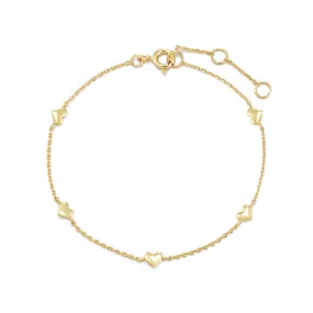 Gold Plated Multi Micro Heart Bracelet