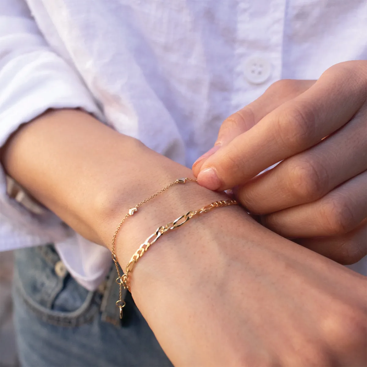 Gold Plated Multi Micro Heart Bracelet