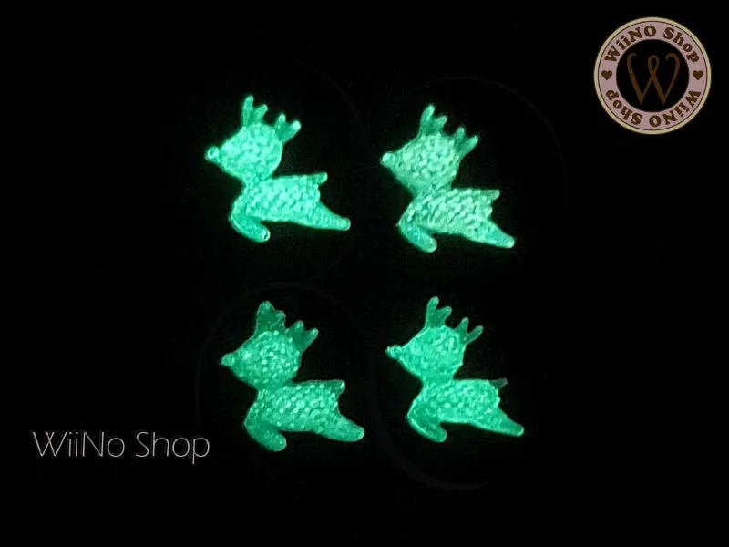 Iridescent Reindeer Glow in the Dark Nail Art Cabochons - 5 pcs