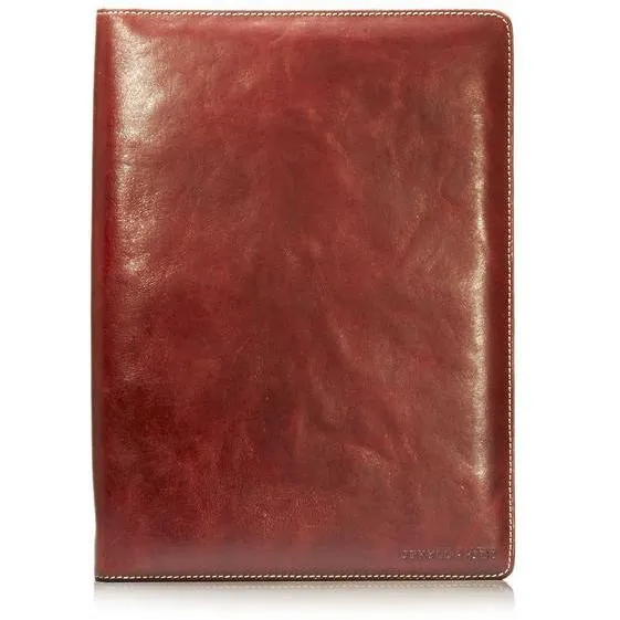 Jekyll & Hide Oxford Leather A4 Folder Coffee