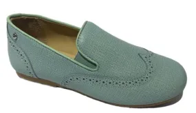 Manuela De Juan David Aqua Light Teal Loafer Smoking Shoe