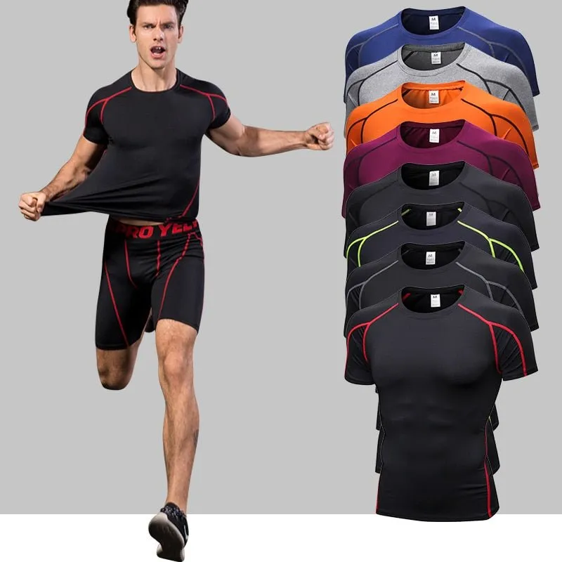 Quick Dry Compression Sport Shirt men Running Fitness t Shirt Tight rashgard Soccer Basketball Jersey Gym Demix Sportswear