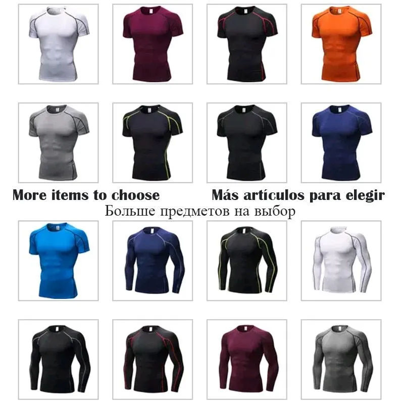 Quick Dry Compression Sport Shirt men Running Fitness t Shirt Tight rashgard Soccer Basketball Jersey Gym Demix Sportswear