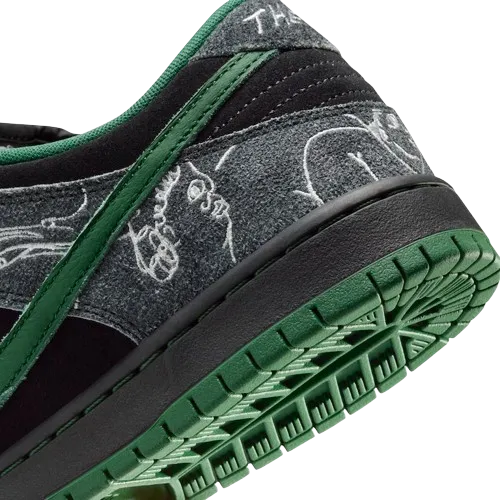 There x Nike SB Dunk Low Pro Anthracite and Gorge Green