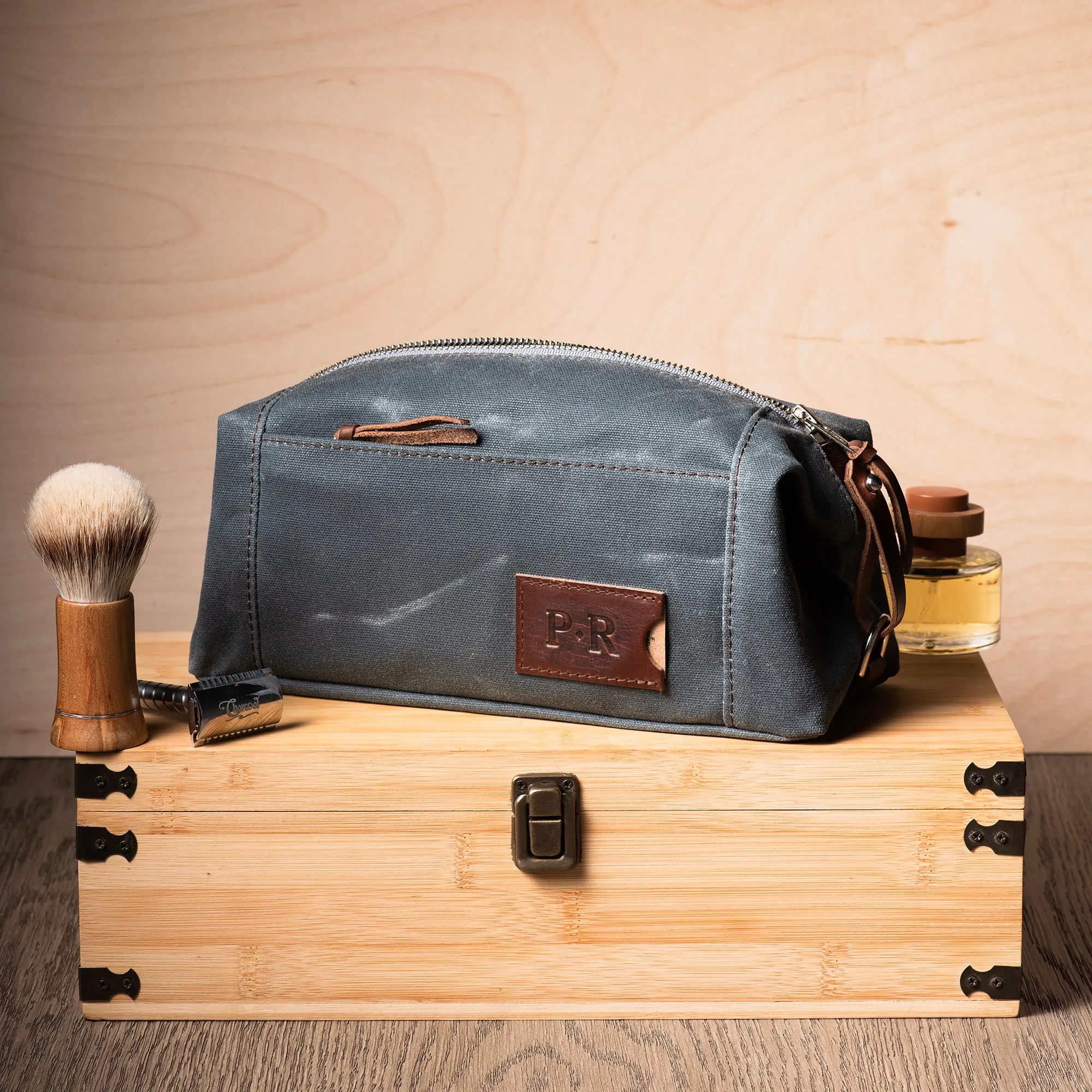 Waxed Canvas Dopp Kit - Personalized